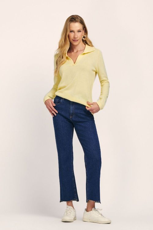 slow style, roupas, roupa feminina, blusa de ivete amarela, blusa de tricot , blusa feminina, tricot feminino elegante, blusa gola polo feminina