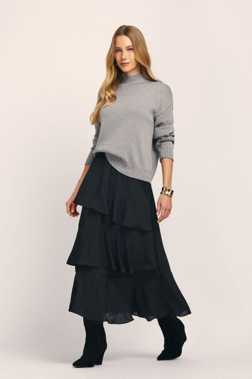 slow style, roupas, roupa feminina, saias, saia isabel, saia preta, saia midi, saia com cós de elástico