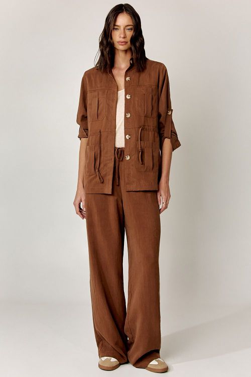 slow style, roupas, roupa feminina, calça pantalona marrom, calça feminina confortável, calça ampla com forro, calça de verão elegante, calça em liocel com poliamida.