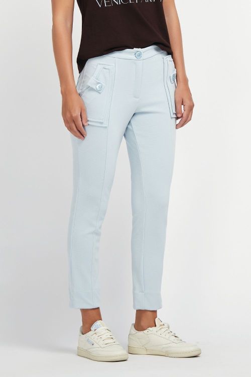 slow style, roupas, roupa feminina, calça flavia azul, calça cintura alta, calça elegante feminina, calça social feminina, calça com botões