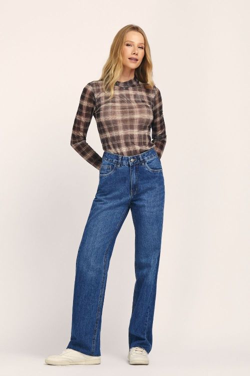 slow style, roupas, roupa feminina, blusa iasmim marrom, blusa feminina, blusa de manga longa, blusa xadrez