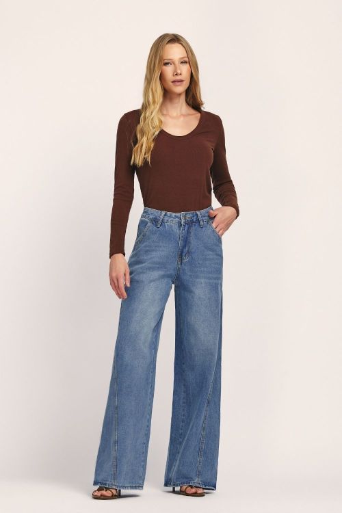 slow style, roupas, roupa feminina, blusa joana marrom, blusa feminina, blusa manga longa, blusa malha canelada