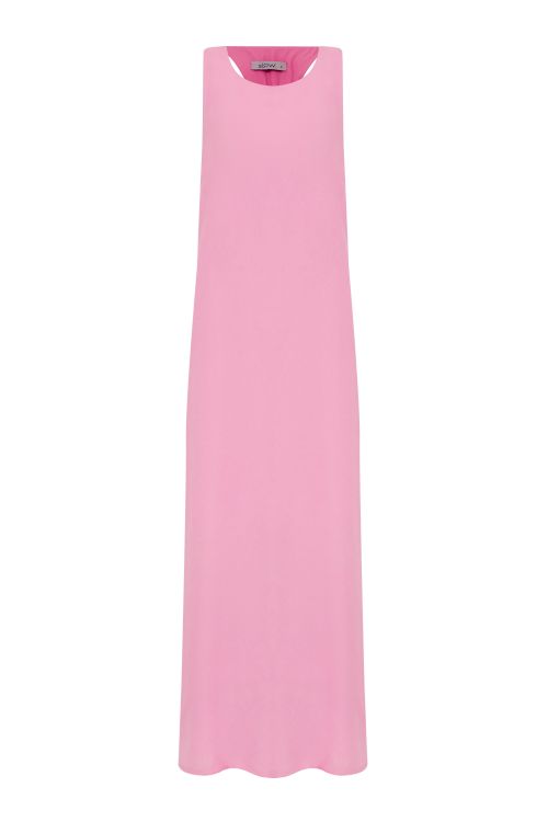 slow style, roupas, roupa feminina, vestido eloisa rosa, vestido midi, vestido elegante, vestido fluido, vestido com recorte nas costas, vestido minimalista, vestido casual sofisticado.