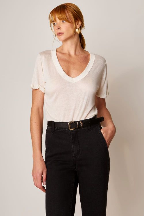 slow style, roupas, roupa feminina, blusa feminina branca, blusa anelise, blusa decote v, blusa de viscolinho