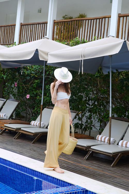 slow style, roupas, roupa feminina, calça amarela feminina, calça desiré cintura alta, calça fluida elegante, calça reta feminina, calça leve para o verão.