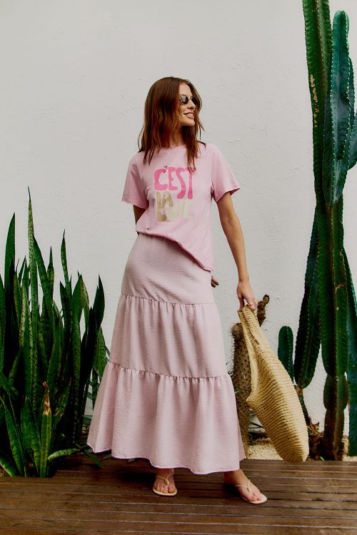 slow style, roupas, roupa feminina, blusa erika rosa, blusa feminina, t-shirt de algodão