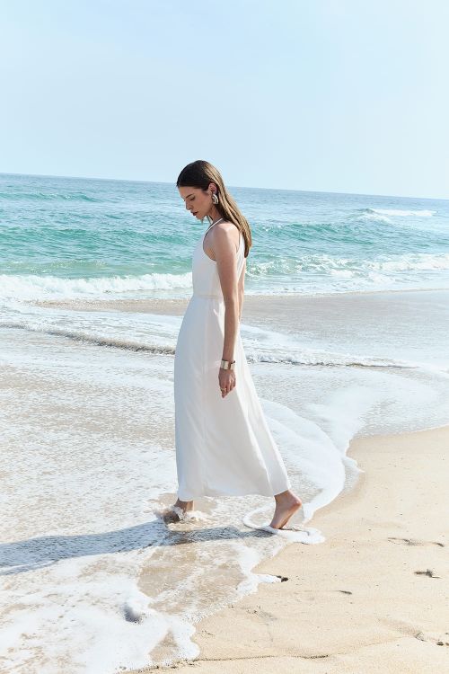 slow style, roupas, roupa feminina, vestidos, vestido desire branco, vestido midi, vestido feminino elegante, vestido fluido, moda feminina resort.