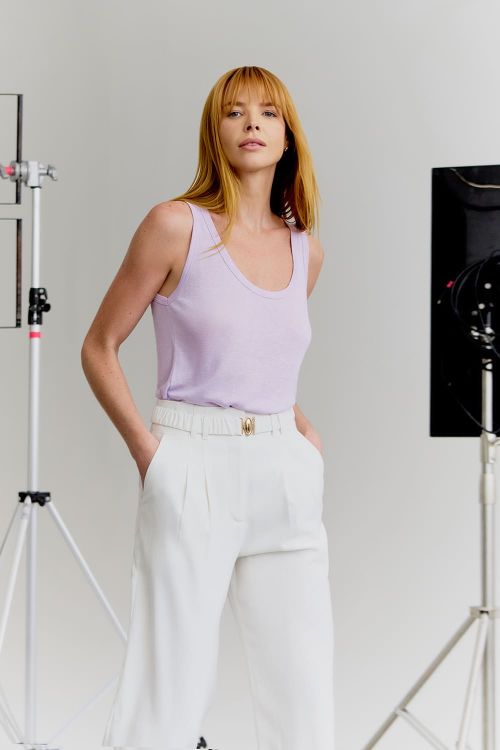 slow style, roupas, roupa feminina, regata feminina, regata feminina lilas, regata feminina de malha, regata podrinha 