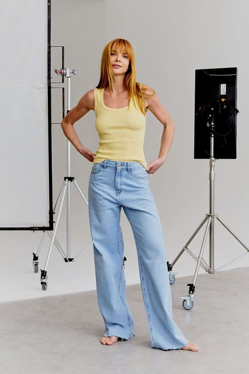 slow style, roupas, roupa feminina, regata new luzia amarela, regata new luzia de tricot , regata de tricot feminina