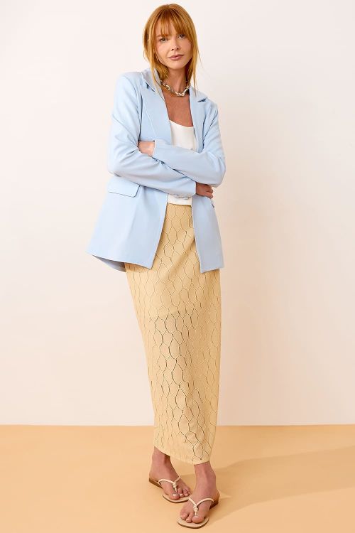 slow style, roupas, roupa feminina, blazer feminino azul, blazer celine, blazer de alfaiataria