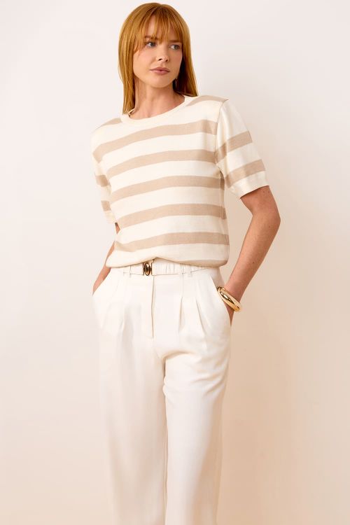 blusa listrada feminina, blusa de malha listras, blusa casual elegante, blusa Diana, blusa atemporal.